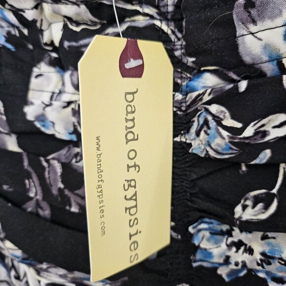 NWT Band of Gypsies Women’s Black Florals Strapless Sweetheart Jumpsuit Size M - Picture 2 of 9